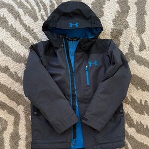 Under Armour Boys' Gray and Blue Ski Jacket size Meeium